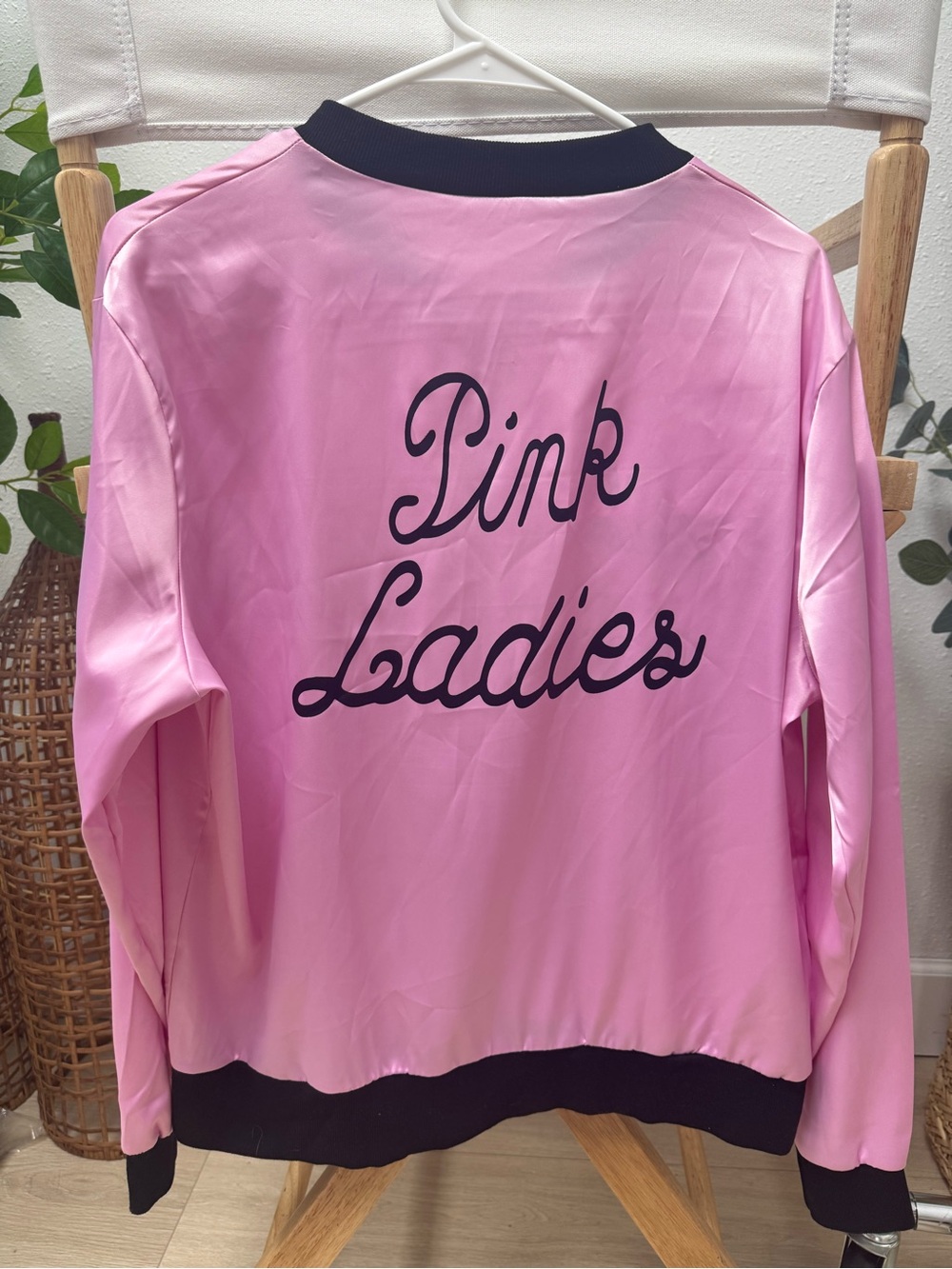 Pink Ladies Satin Bomber Jacket - Pink